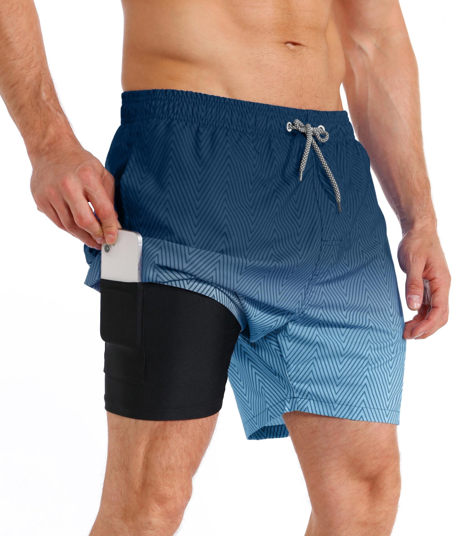 APTRO Men’s 2-in-1 Swim Shorts – Quick-Dry Board Shorts