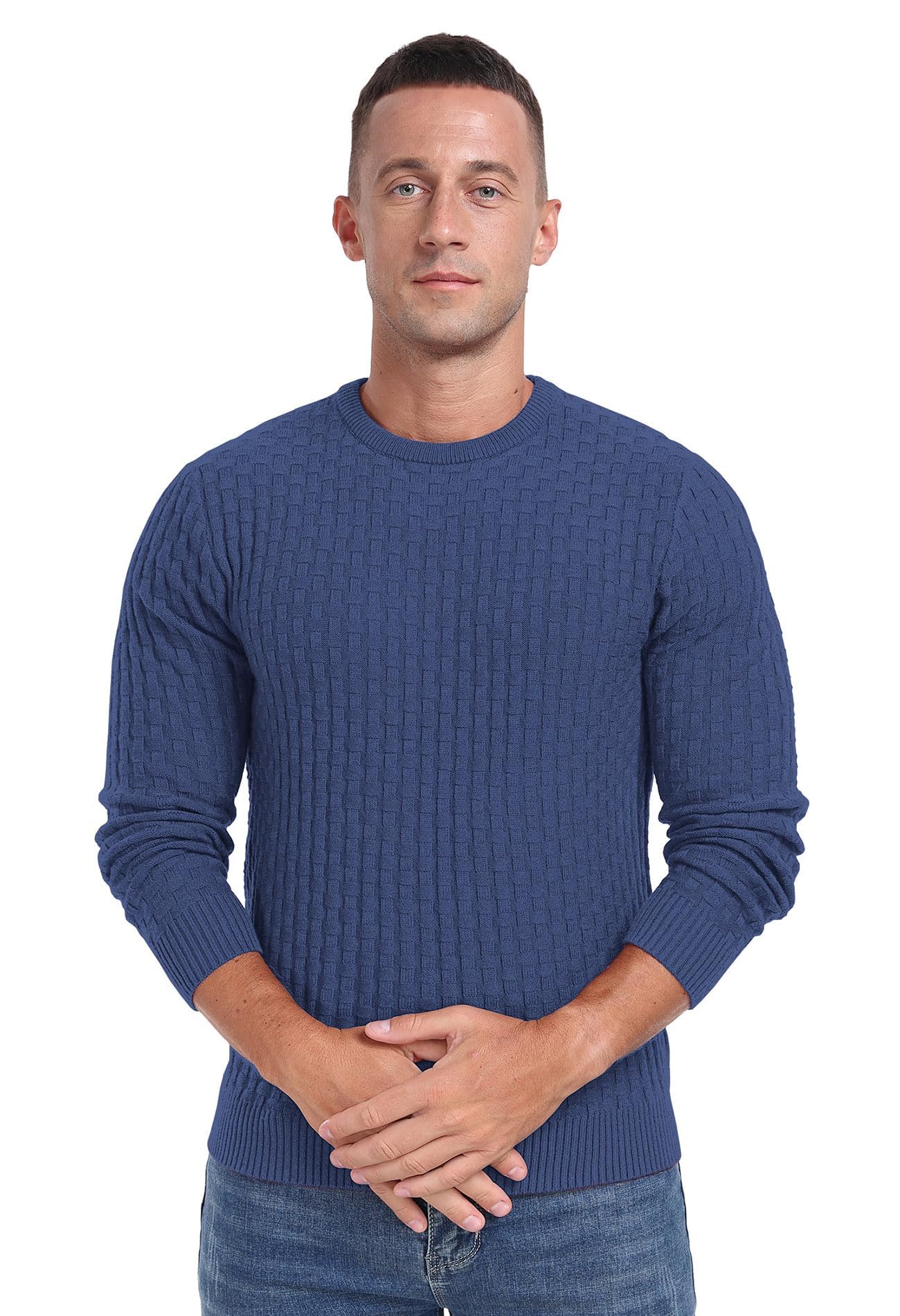 Sailwind Men’s Crew Neck Waffle Knit Sweater