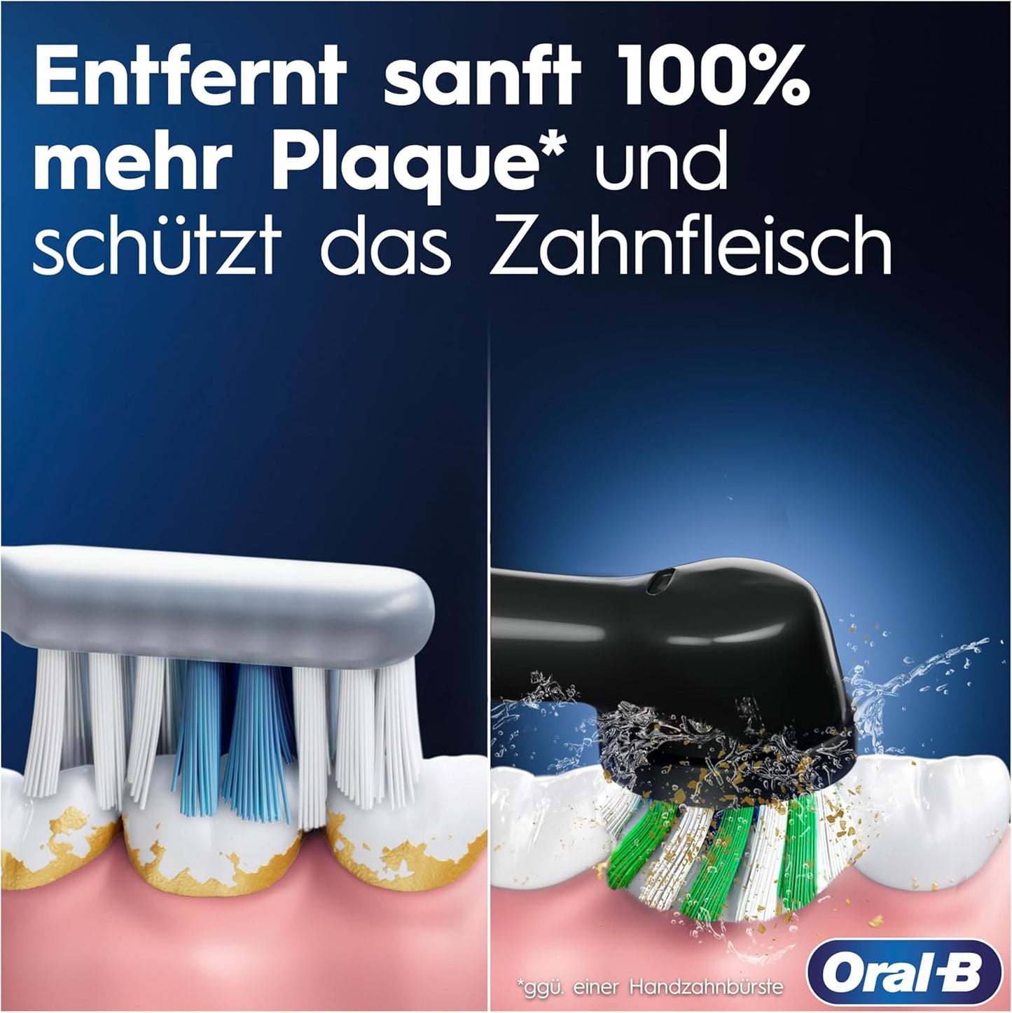 Oral-B Pro Series 1 Elektrische Zahnbürste/Electric Toothbrush, 1 Aufsteckbürste, 3 Putzmodi und Drucksensor für Zahnpflege, Reiseetui, Designed by Braun, black