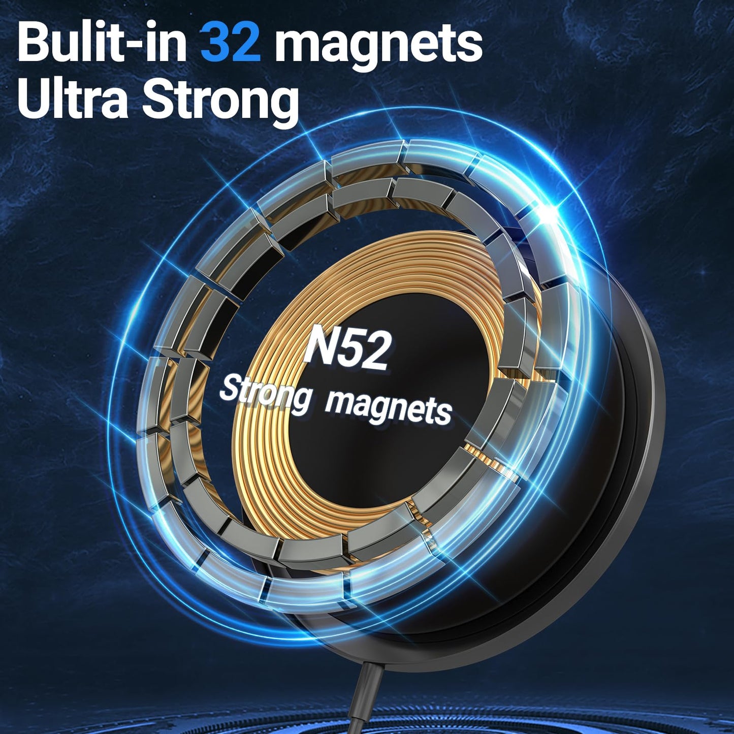 Magnetisches kabelloses Ladegerät, MagEase 15 W kabelloses Ladegerät mag~Safe, kompatibel mit iPhone 17/16/15/14/13/12-Serie und AirPods 3/2/Pro,2-Stück (Weiß)