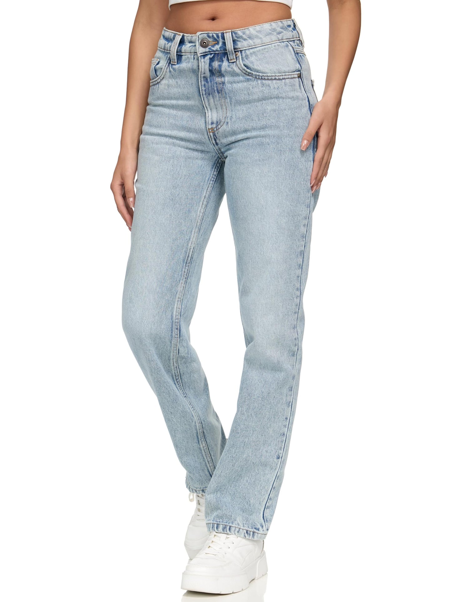 REPUBLIX Women’s Loose Fit Jeans RJ-1002 – Mid-Rise 100% Cotton Denim