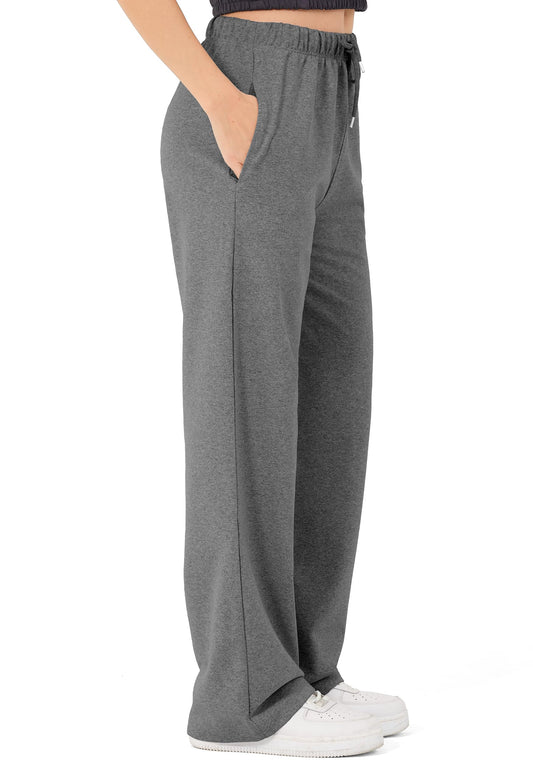 ROSS CAMP Women’s Jogging Pants – Wide Leg High Waist Cotton Sweatpants