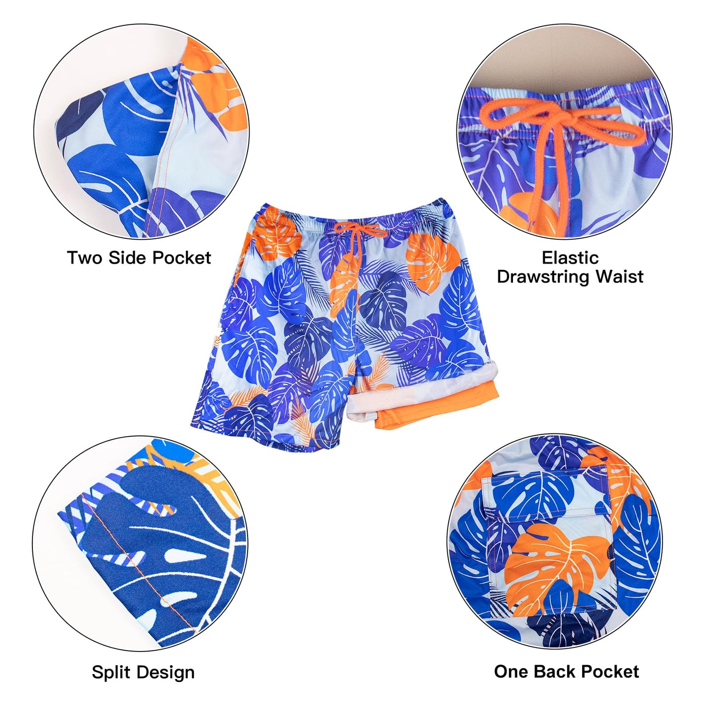 Men’s 2-in-1 Quick-Dry Swim Shorts – Compression Liner Boardshorts