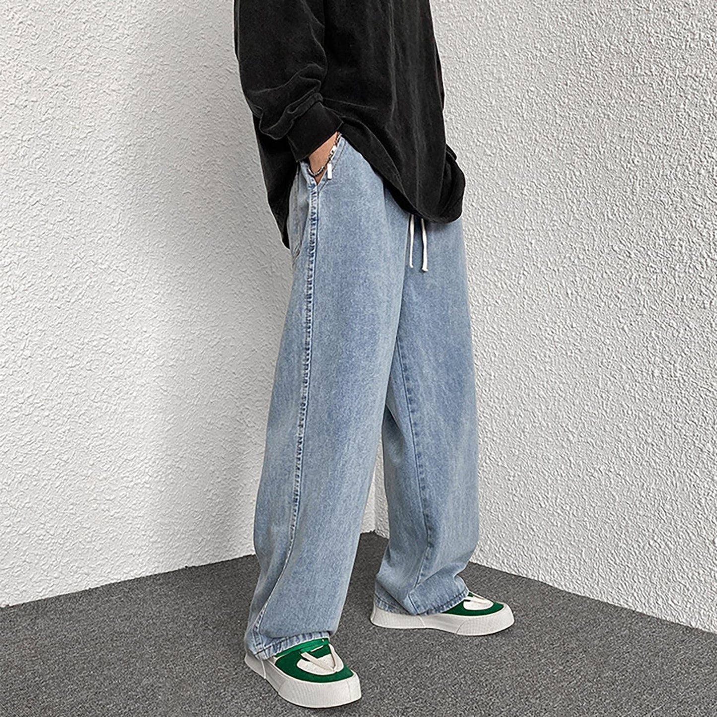 Men’s Baggy Y2K Vintage Jeans – Loose Fit Skateboard Streetwear Denim Pants