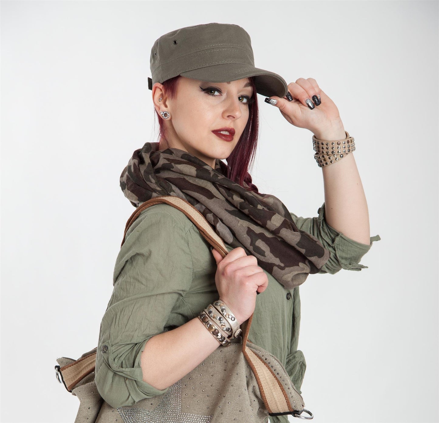 styleBREAKER Unisex Cap im Military-Stil aus robustem Baumwoll-Canvas, Klettverschluss verstellbar 04023020