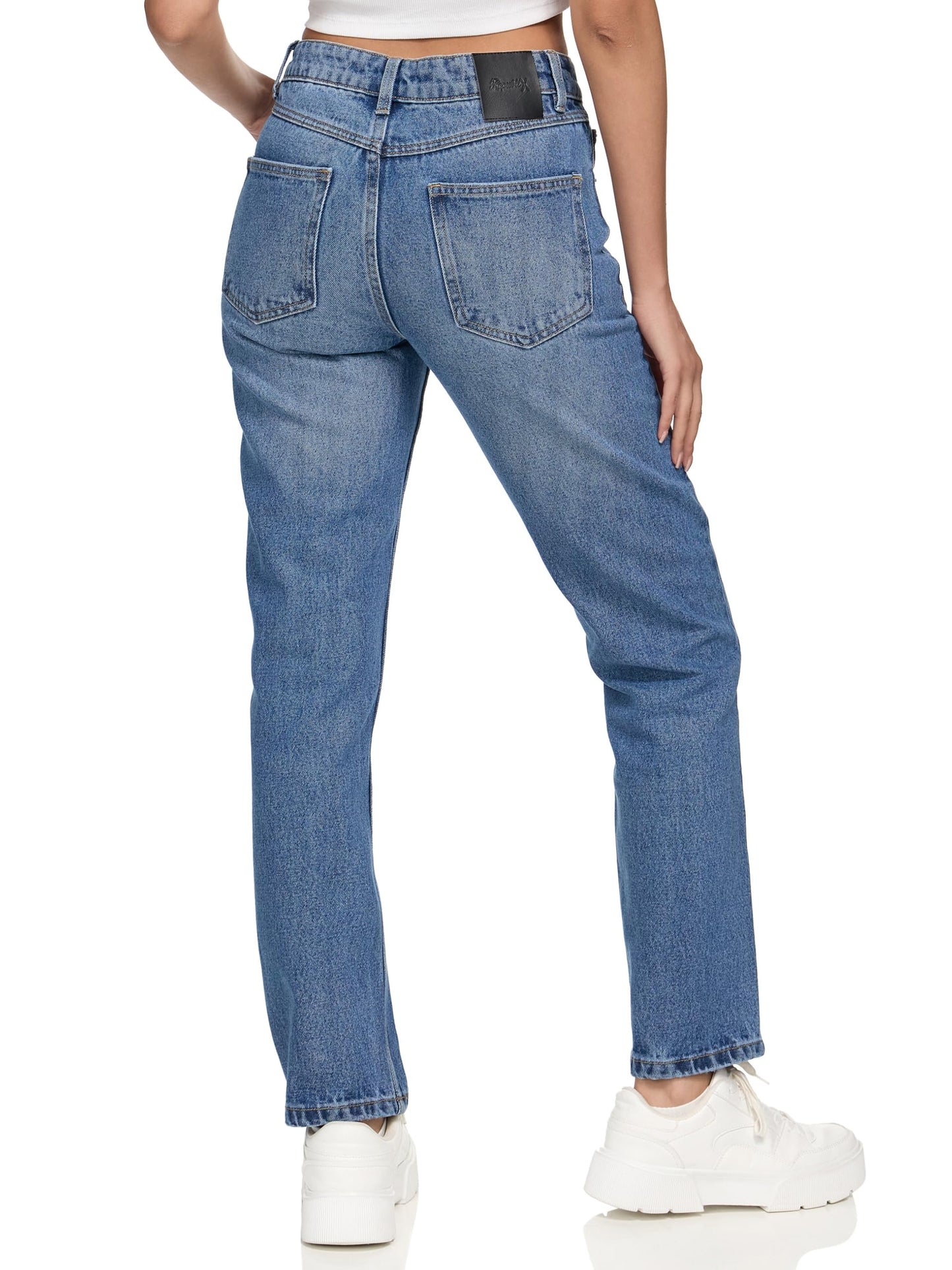 REPUBLIX Women’s Loose Fit Jeans RJ-1002 – Mid-Rise 100% Cotton Denim