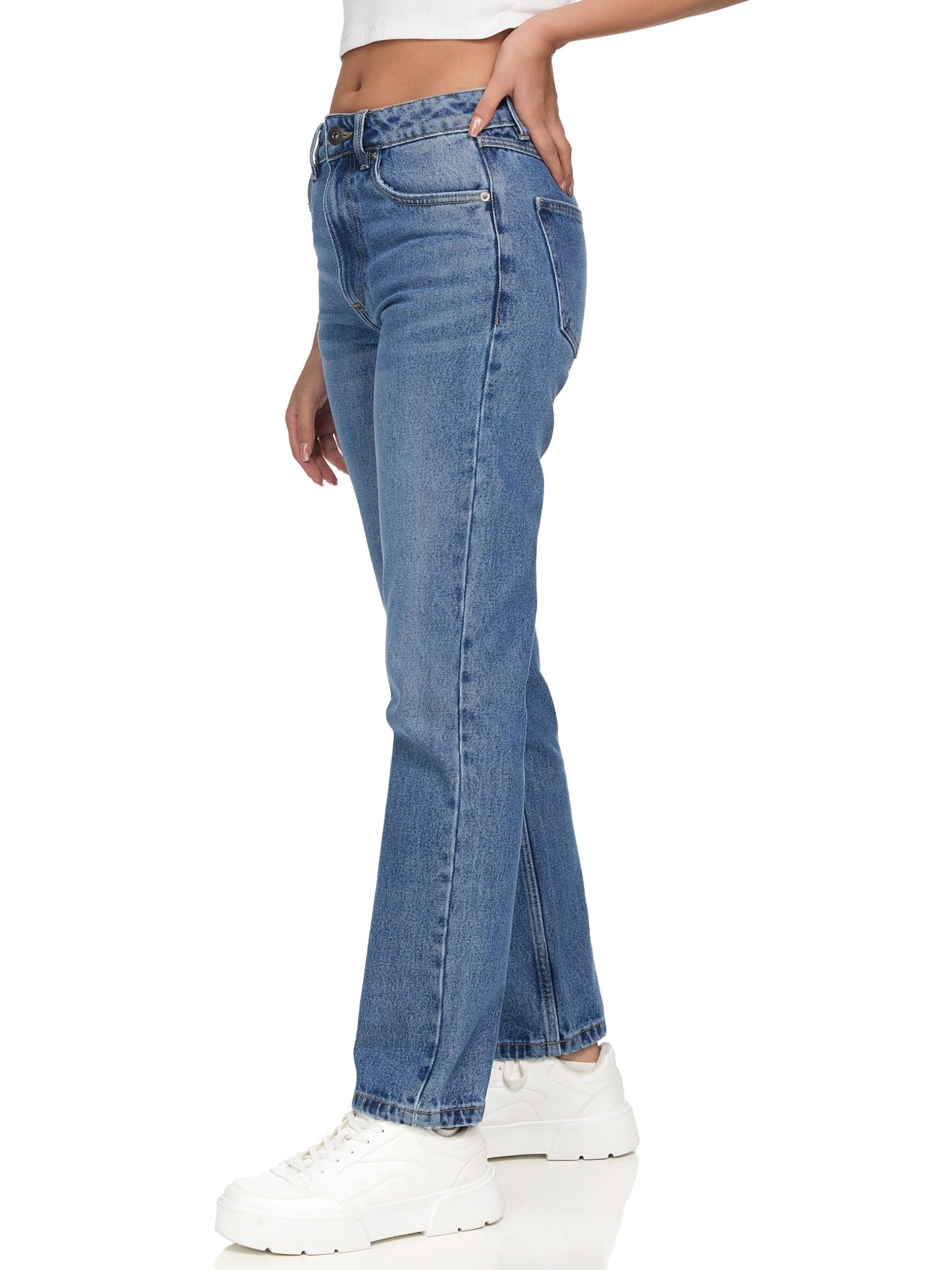 REPUBLIX Women’s Loose Fit Jeans RJ-1002 – Mid-Rise 100% Cotton Denim