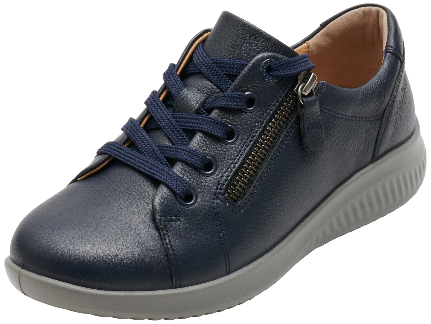 Jomos Women's Allegra Sneakers – Leather Lace-Up with Zipper