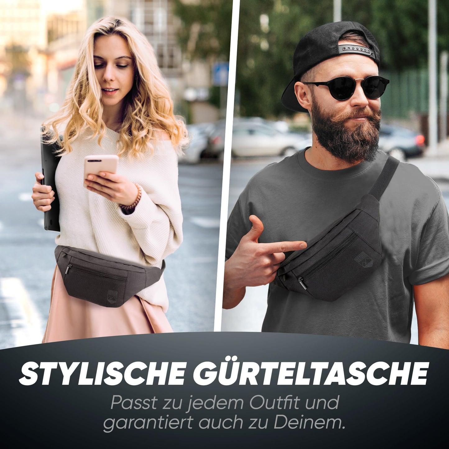 RUVO Waist Bag – Stylish & Spacious Unisex Hip Bag for Every Activity
