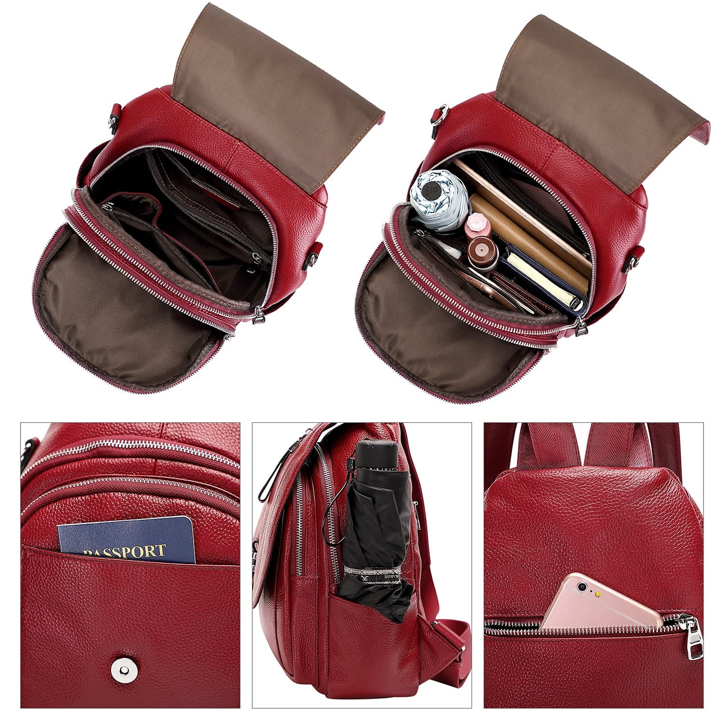 ALTOSY Genuine Leather Backpack Purse for Women