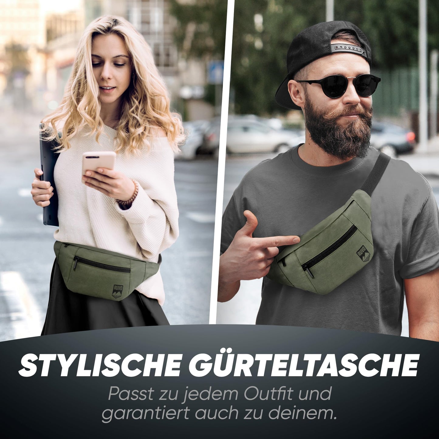 RUVO Waist Bag – Stylish & Spacious Unisex Hip Bag for Every Activity