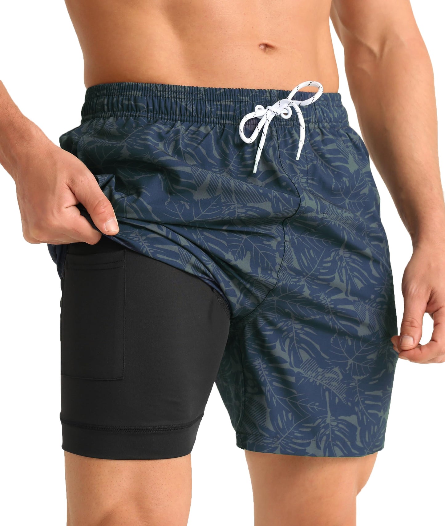 APTRO Men’s 2-in-1 Swim Shorts – Quick-Dry Board Shorts