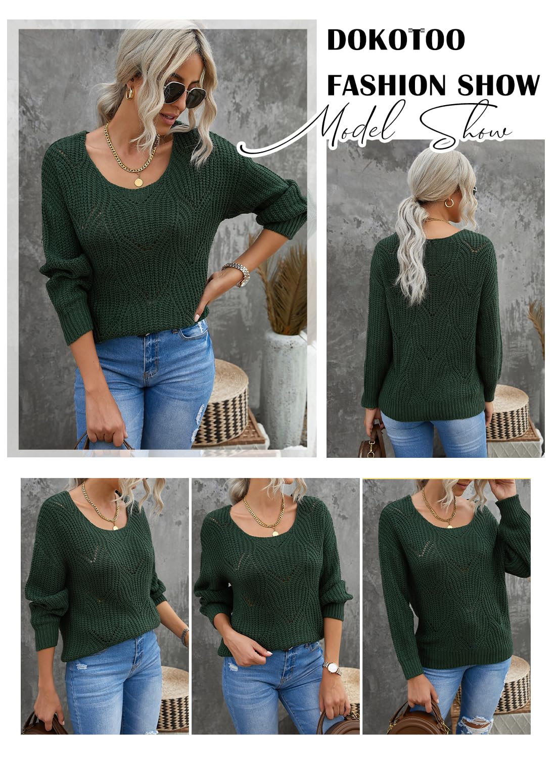 Dokotoo Women’s Knit Sweater – Elegant Crewneck Pullover