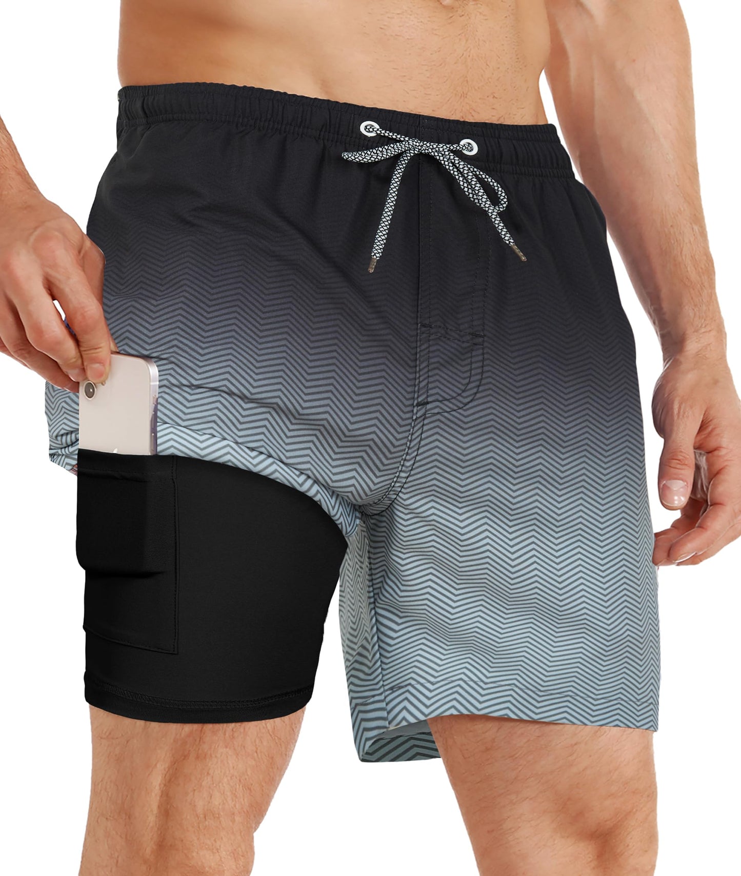APTRO Men’s 2-in-1 Swim Shorts – Quick-Dry Board Shorts