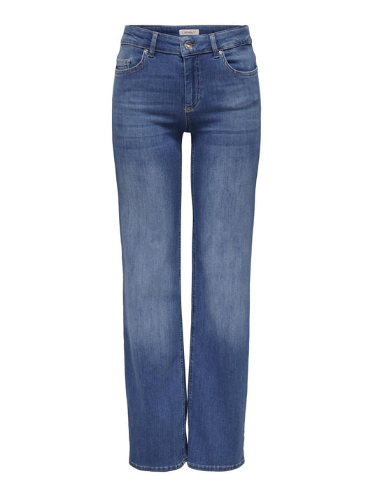 ONLY Women’s ONLBLUSH Mid-Rise Straight-Fit Jeans