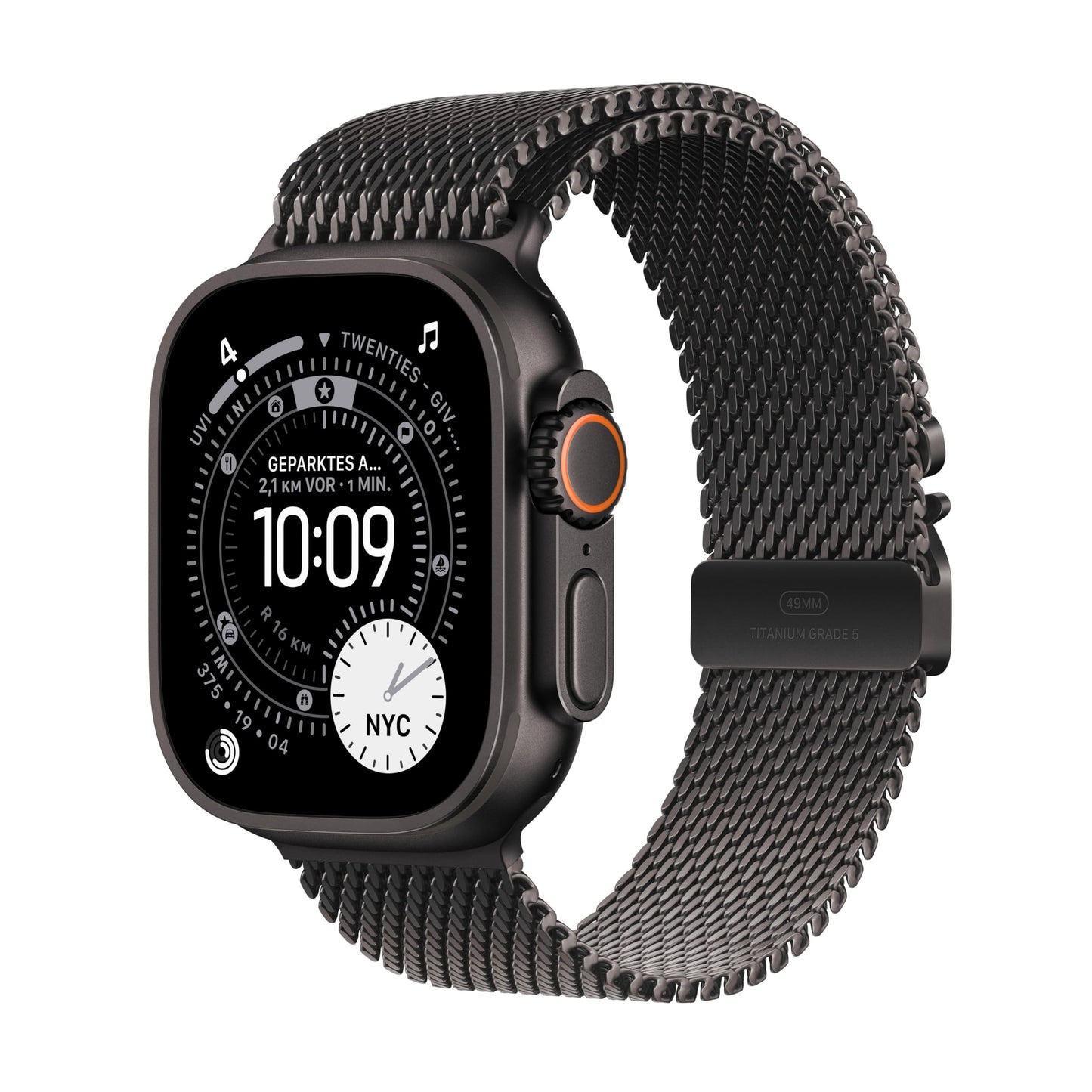 Apple Watch Ultra 3 GPS + Cellular 49 mm Premium Smartwatch for Running Training and Combination Sports with Robust Titanium Case in Black and Alpine Loop in Black (Medium) 