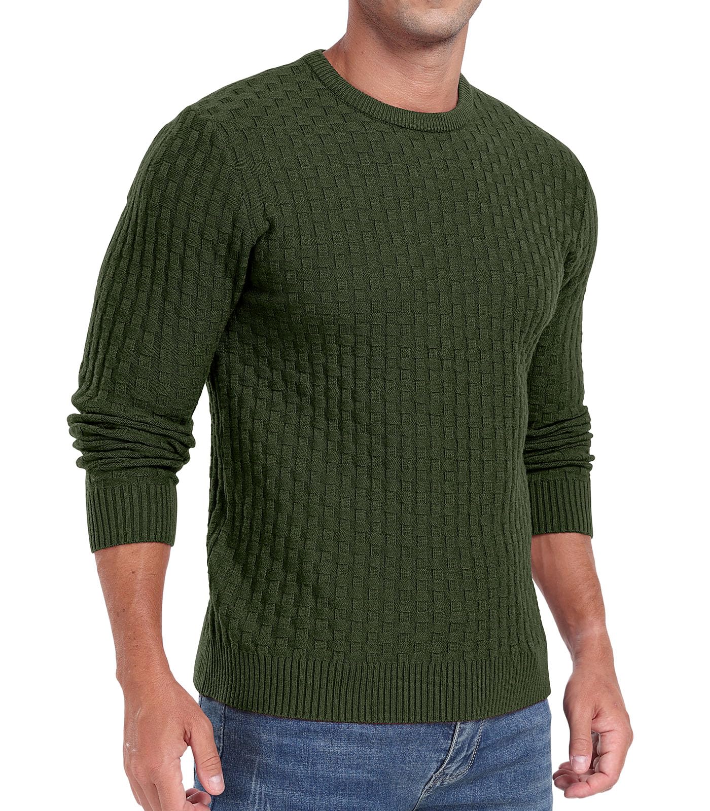 Sailwind Men’s Crew Neck Waffle Knit Sweater