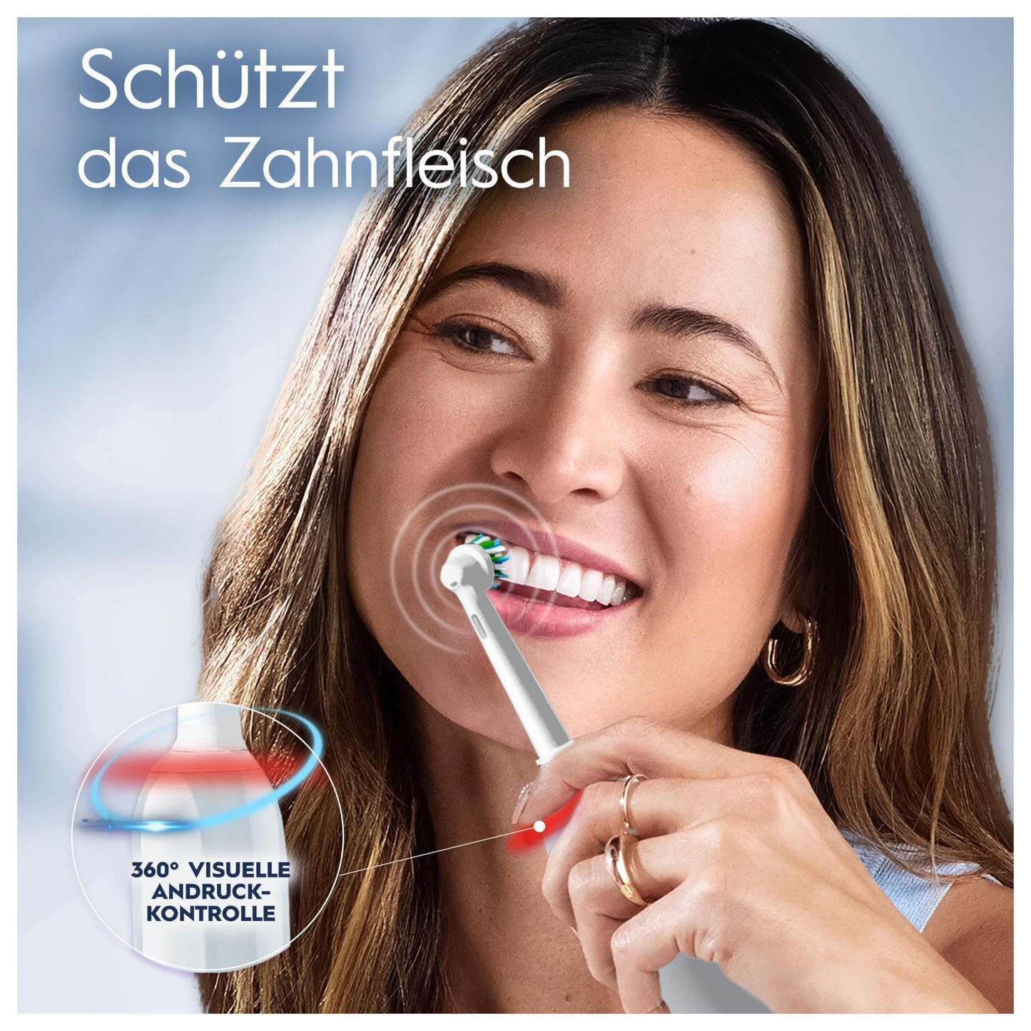 Oral-B PRO 3 3500 Elektrische Zahnbürste/Electric Toothbrush, 2 Aufsteckbürsten, mit 3 Putzmodi und visueller 360° Andruckkontrolle für Zahnpflege, Reiseetui, Geschenk Mann/Frau, schwarz