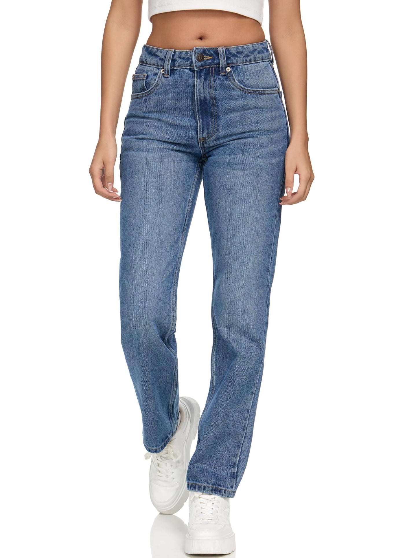 REPUBLIX Women’s Loose Fit Jeans RJ-1002 – Mid-Rise 100% Cotton Denim
