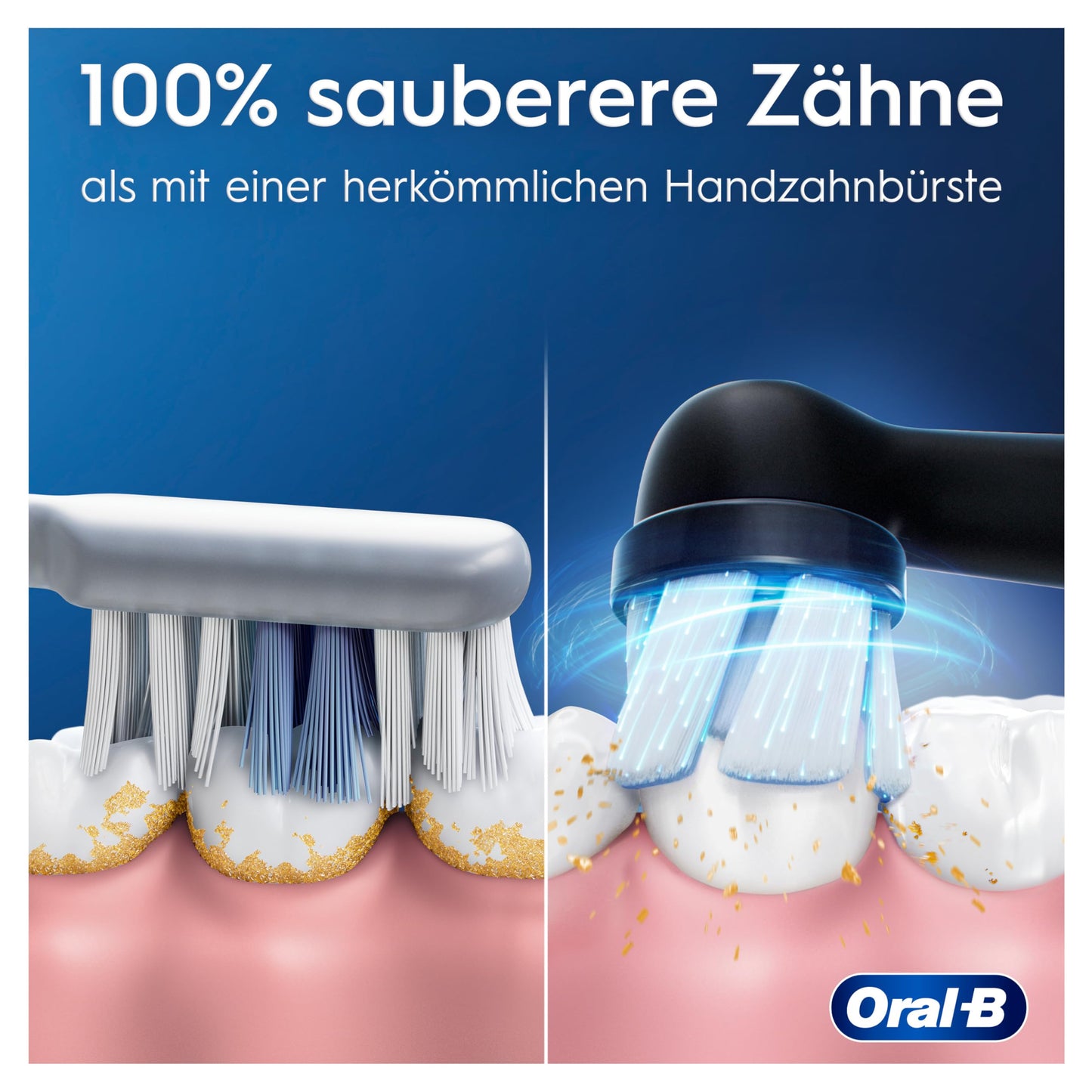 Oral-B PRO 3 3500 Elektrische Zahnbürste/Electric Toothbrush, 2 Aufsteckbürsten, mit 3 Putzmodi und visueller 360° Andruckkontrolle für Zahnpflege, Reiseetui, Geschenk Mann/Frau, schwarz