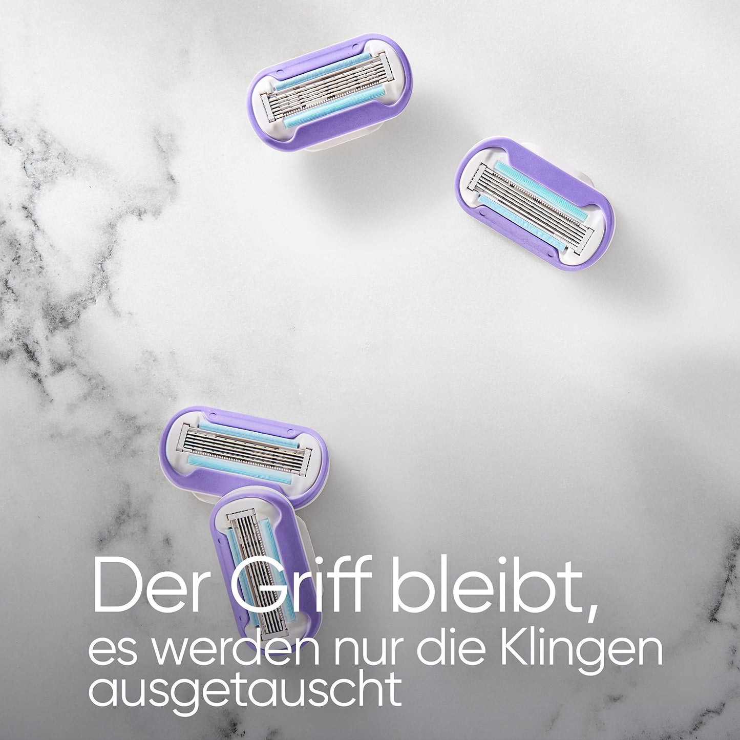 Gillette Venus Deluxe Smooth Swirl Rasierer Damen mit Feuchtigkeitsstreifen für Hautschutz, Damenrasierer + 3 Rasierklingen