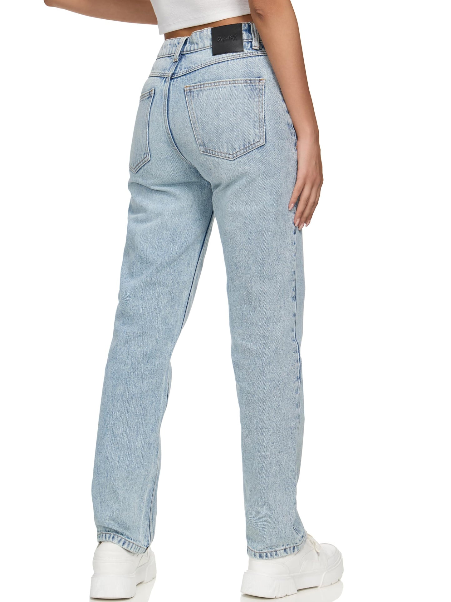REPUBLIX Women’s Loose Fit Jeans RJ-1002 – Mid-Rise 100% Cotton Denim