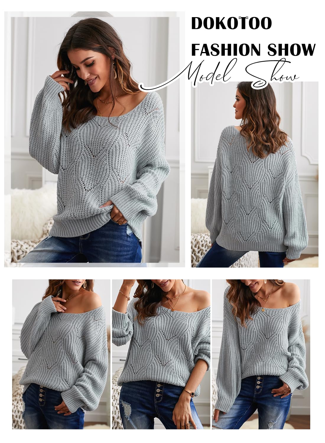 Dokotoo Women’s Knit Sweater – Elegant Crewneck Pullover