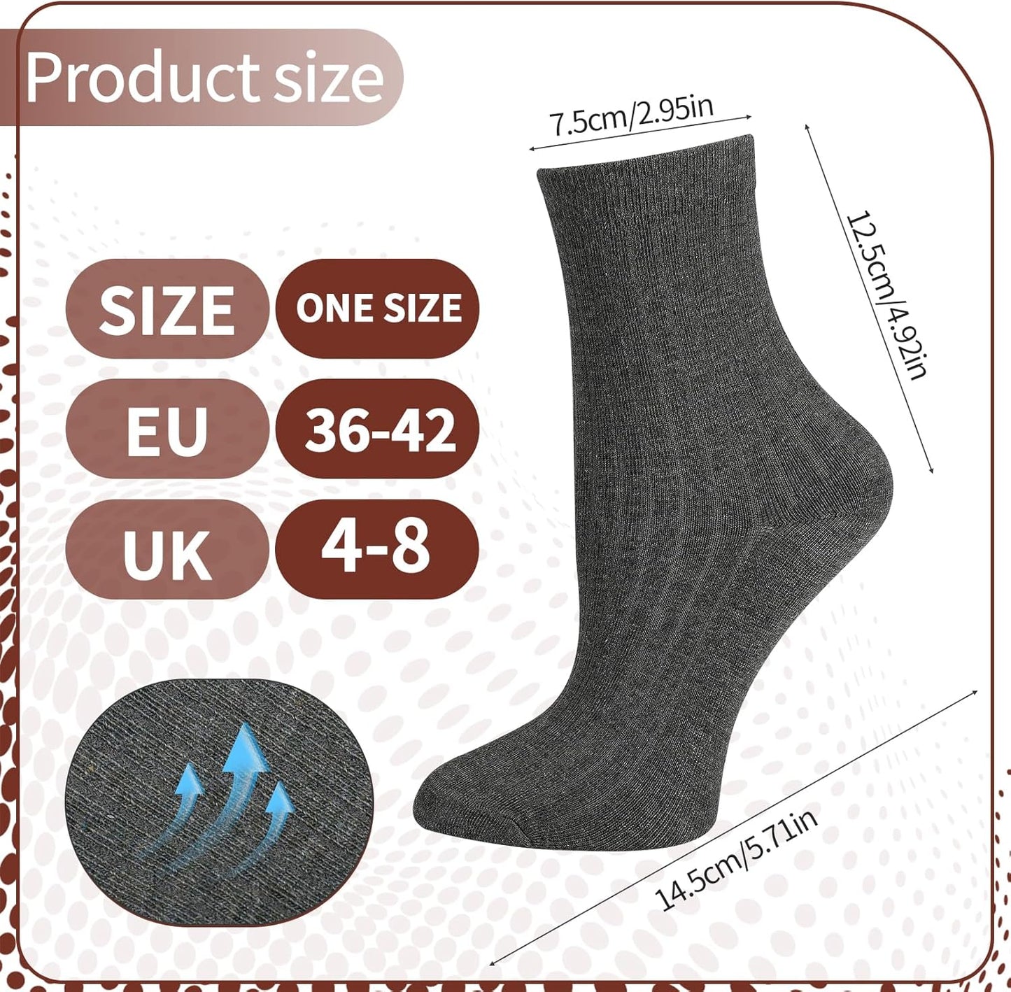 10 Pairs Women's Long Cotton Socks – Breathable Crew Socks