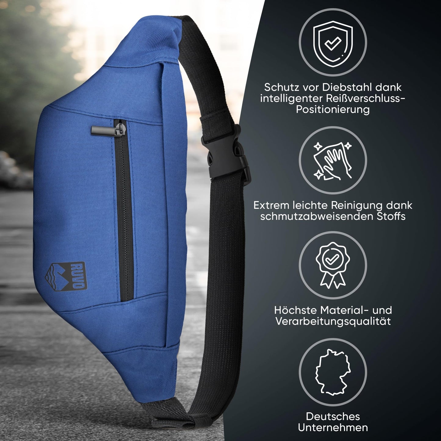 RUVO Waist Bag – Stylish & Spacious Unisex Hip Bag for Every Activity