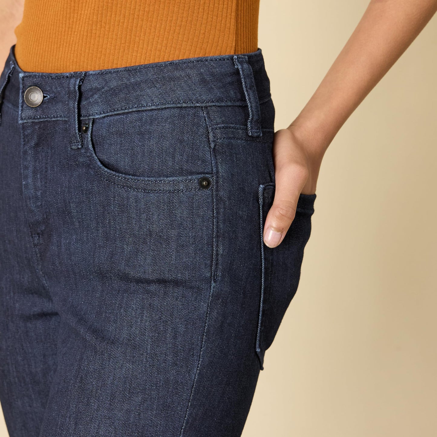 Essentials Women’s Mid-Rise Bootcut Jeans – Slim Fit with Stretch Denim