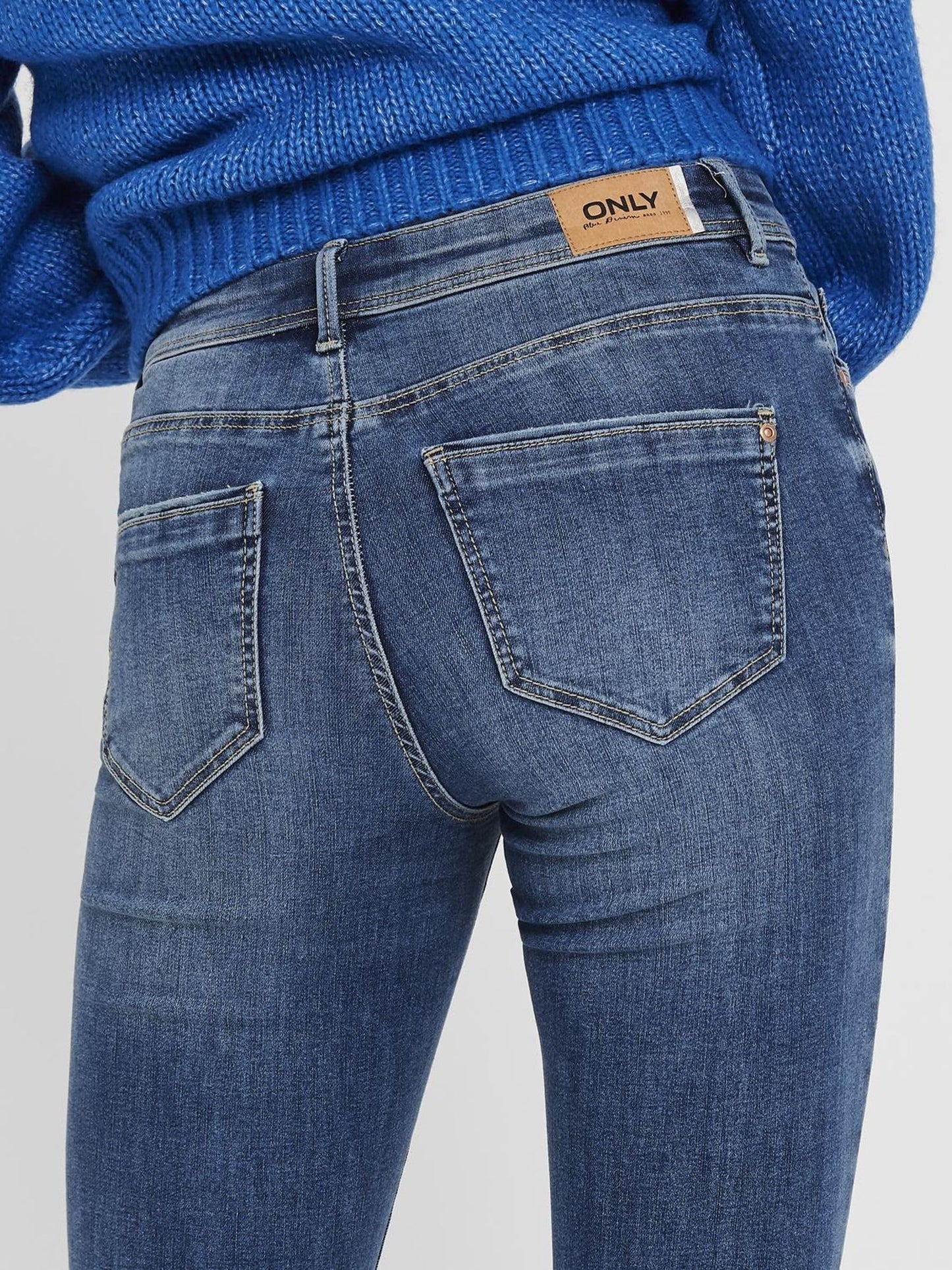 ONLY Women’s ONLWAUW Mid-Rise Skinny Fit Jeans