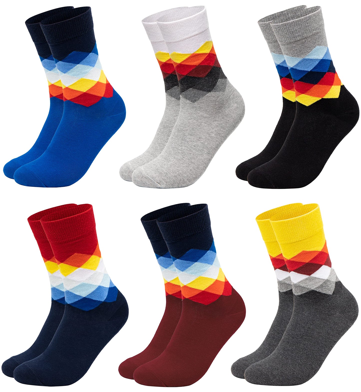 Colorful Men's Socks (6 Pairs) in Cotton