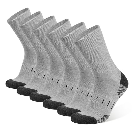 BUDERMMY Men’s Cushioned Hiking & Sports Socks – 6 Pack