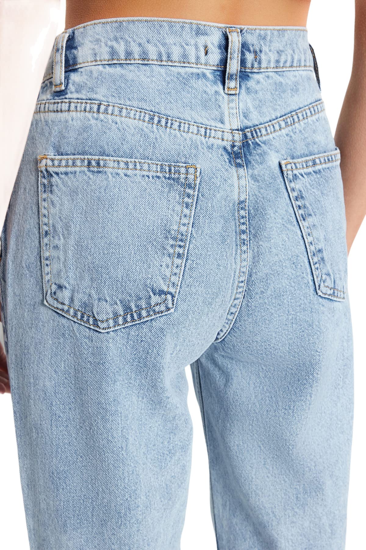 Trendyol Women’s 90s High Waist Wide Leg Jeans – 100% Cotton, Casual Fit