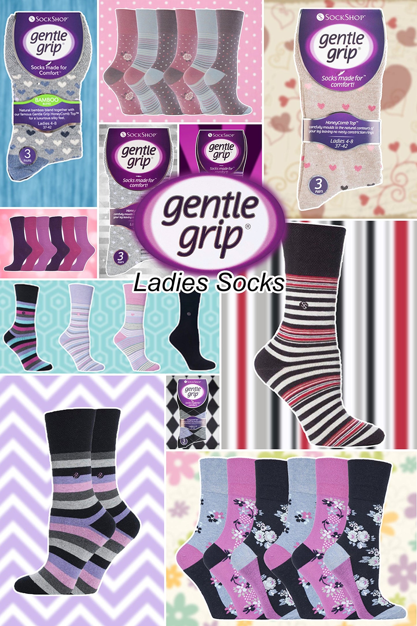 6 Pairs Women's Elastic Socks – Soft Cotton Stripe Crew Socks