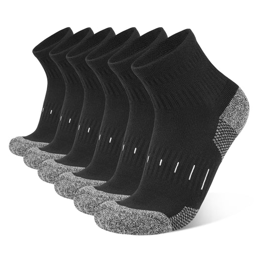 YOJOOM Men's Quarter Sports Socks 6 Pairs