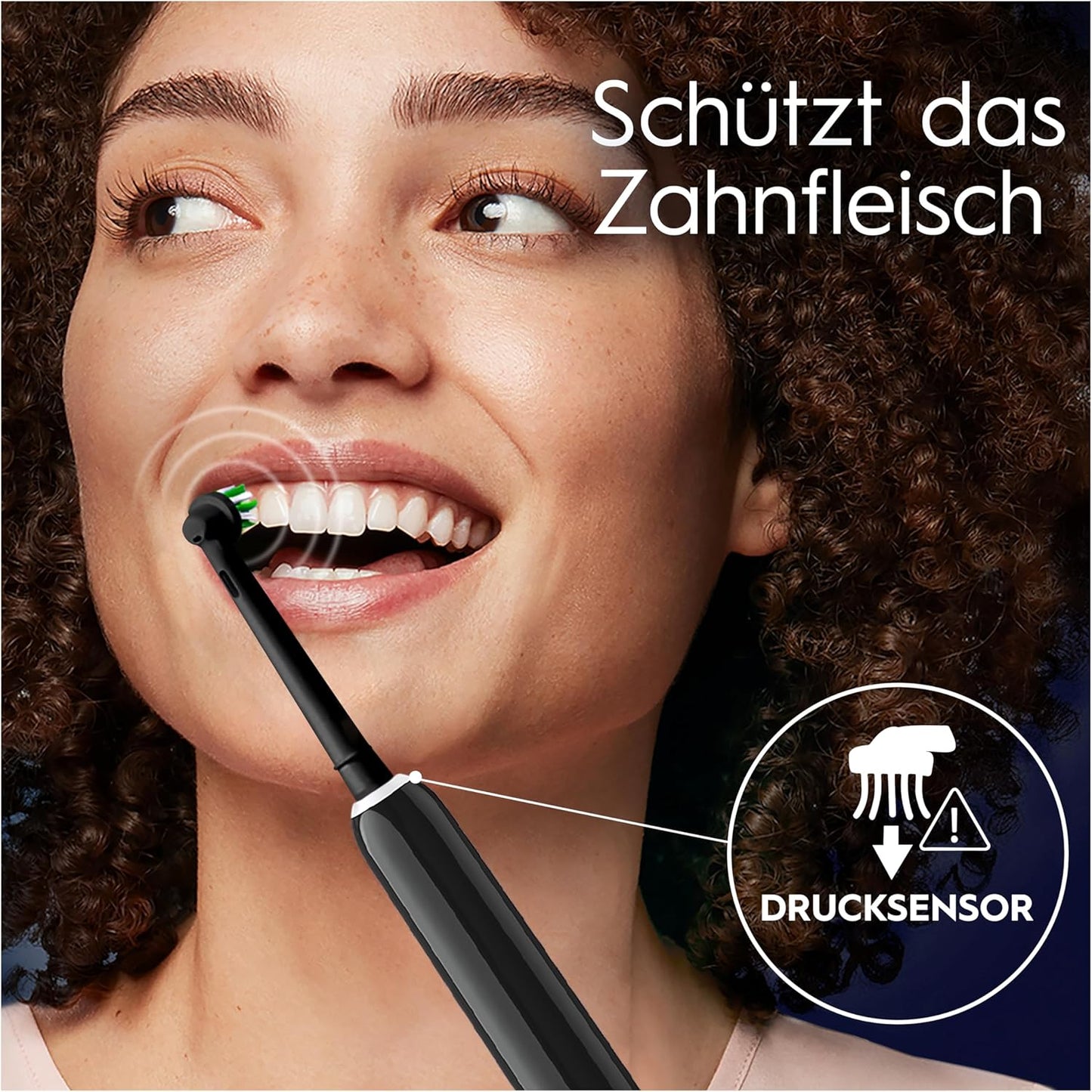 Oral-B Pro Series 1 Elektrische Zahnbürste/Electric Toothbrush, 1 Aufsteckbürste, 3 Putzmodi und Drucksensor für Zahnpflege, Reiseetui, Designed by Braun, black