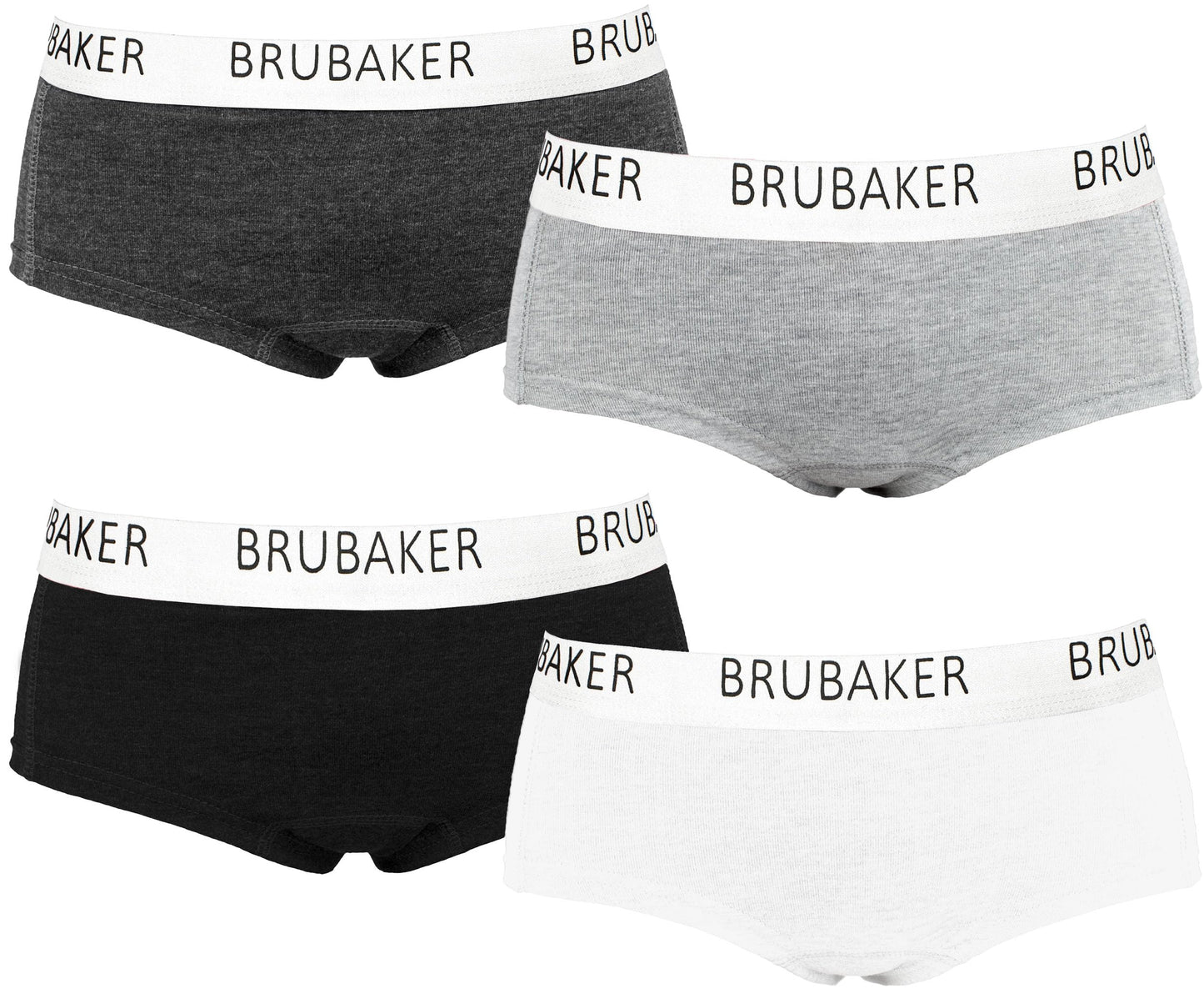 BRUBAKER Women's Panties Cotton Hipster Underwear - Pack of 4