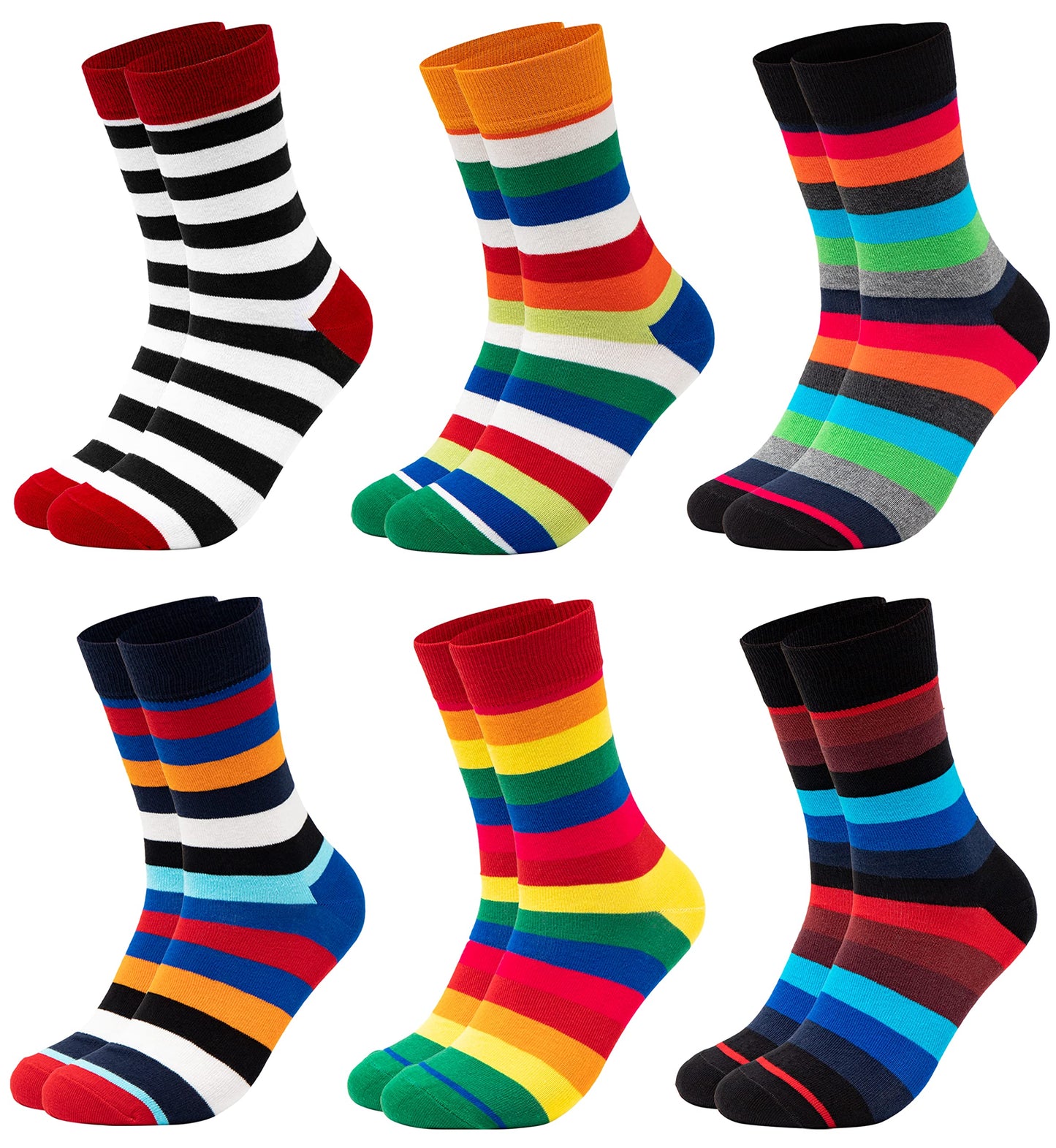 Colorful Men's Socks (6 Pairs) in Cotton