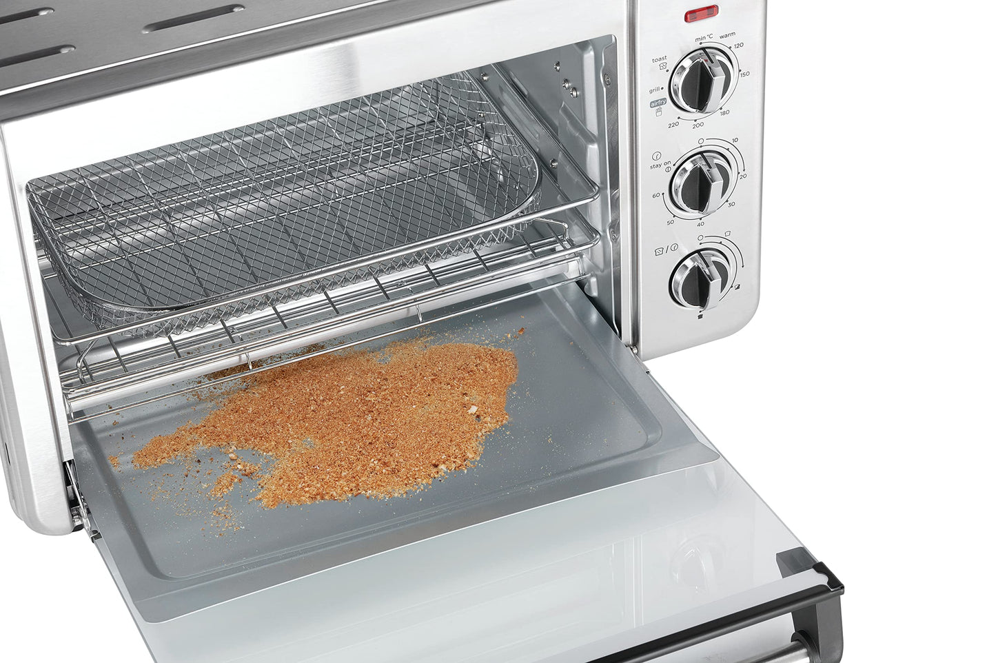 Russell Hobbs Backofen Airfryer [5-in-1: Heißluftfritteuse, Minibackofen, Grill, Toaster, Warmhaltefunktion] Express (20l, Pizza Ø 30cm, inkl. Frittierkorb, Backblech&Grillrost) Umluft- Ofen 26680-56
