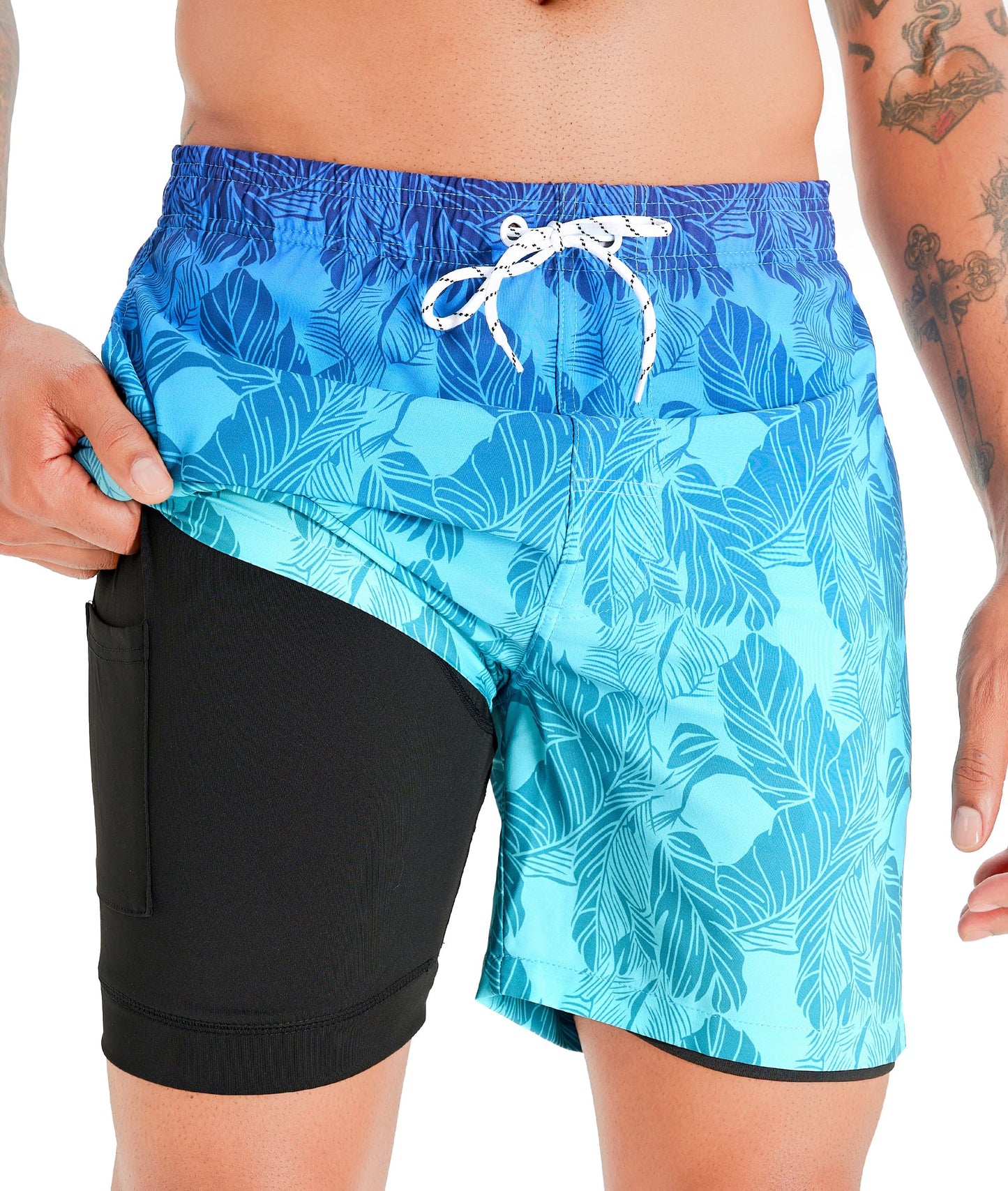 APTRO Men’s 2-in-1 Swim Shorts – Quick-Dry Board Shorts