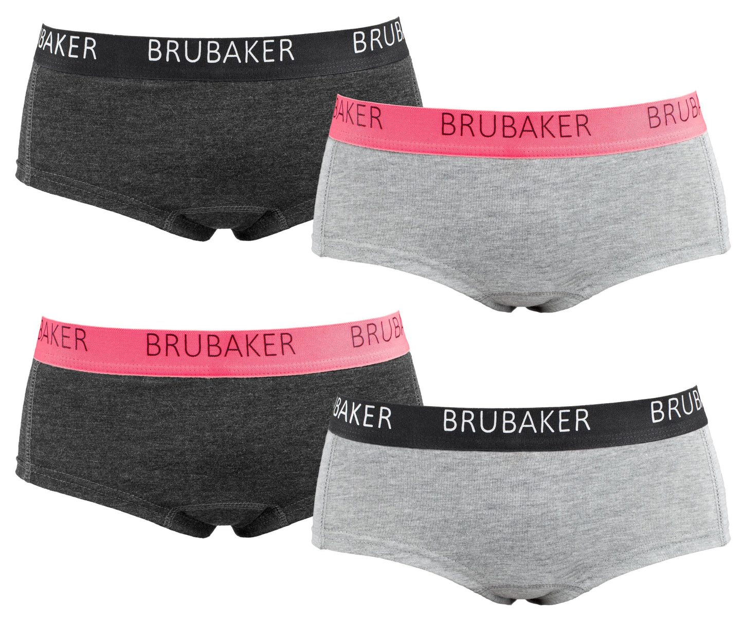 BRUBAKER Women's Panties Cotton Hipster Underwear - Pack of 4